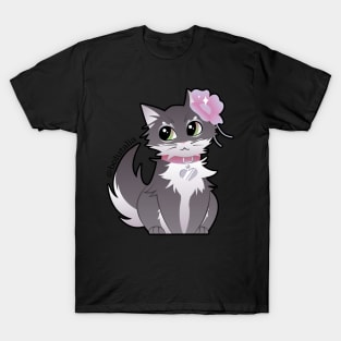 Gray Cute Cat T-Shirt